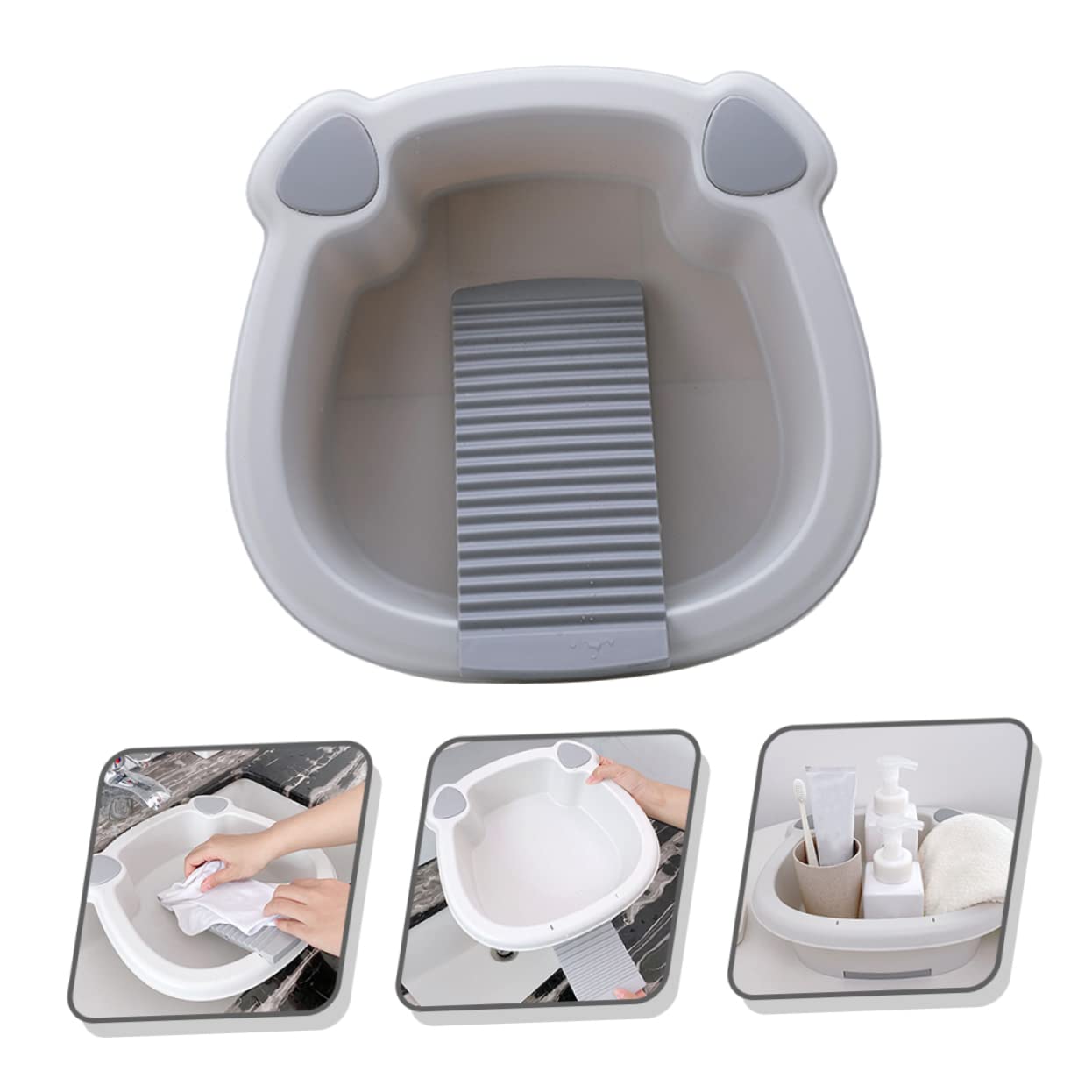 PartyKindom Hand Washing Board Set - Portable Mini Washing Basin for Clothes, Baby Items & Kitchenware | Durable PP Plastic Laundry Tray, Foot Sink & Household Cleaning Tool | Perfect for Camping, Small Apartments & Hand Washing Delicates