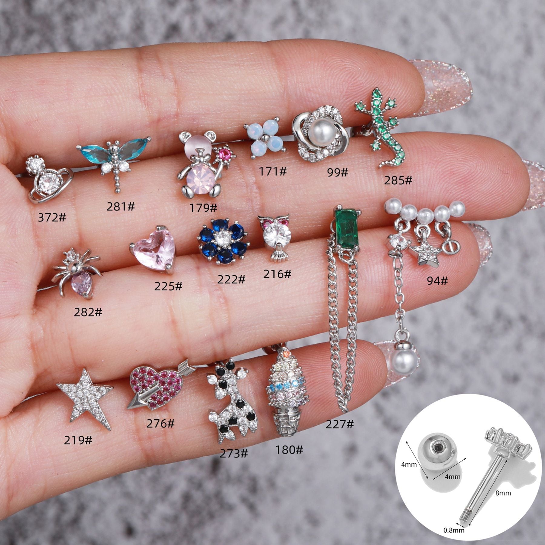 20G Cartilage Tiny Stud Tragus Earrings Barbell Stud - Hypoallergenic Surgical Steel Body Jewelry for Women | Perfect for Daily Wear, Piercing Healing & Fashion Accessories
