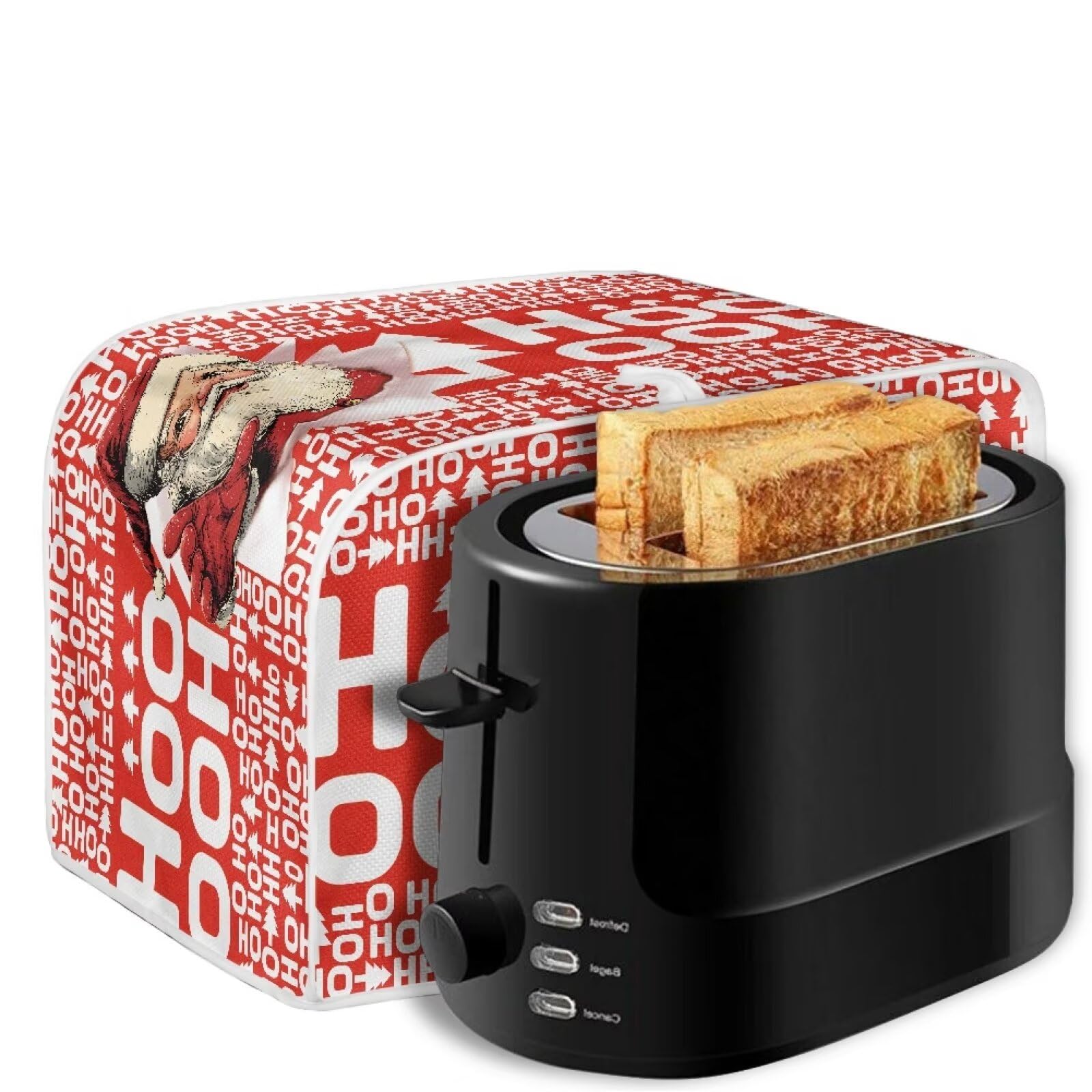 Santa Bread Toaster Cover for 4-Slice Toaster - Washable & Anti-Scratch Kitchen Appliance Protector - Perfect for Christmas Baking & Holiday Kitchen Decor (Red)