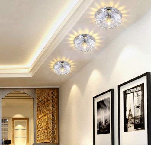 SXNING 3W LED Ceiling Light - Crystal Chandelier for Living Room, Corridor & Aisle - Warm White Lighting - Perfect for Home, Hotel & Office Decor