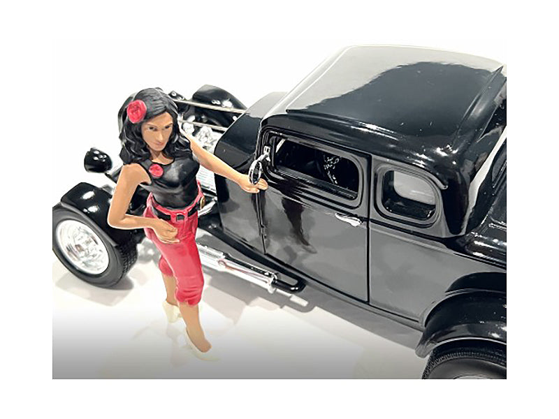 1/18 Scale Pin Up Girls Carroll Figure - American Diorama Collectible Model Car Accessory for Vintage Car Displays & Diorama Scenes