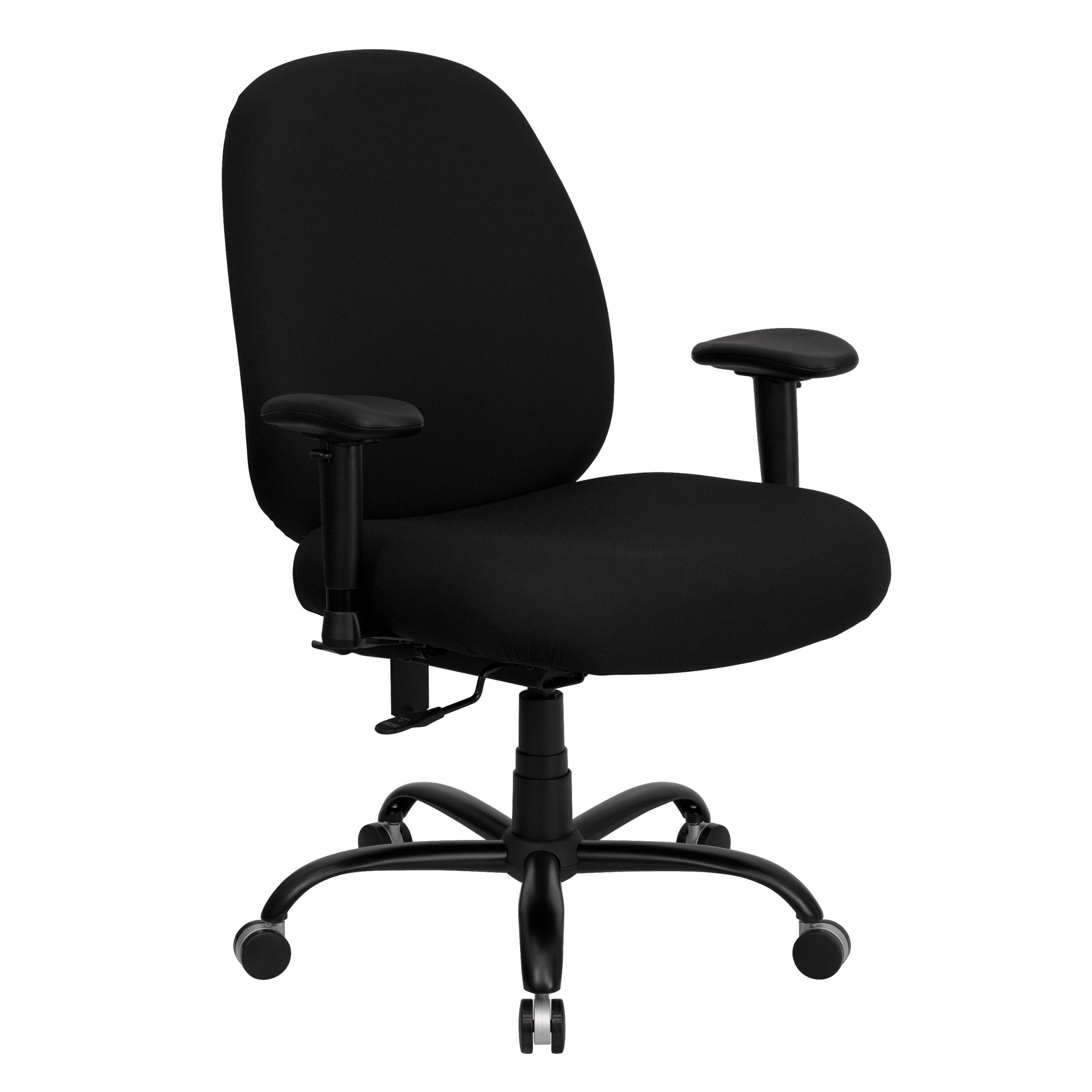 Flash Furniture HERCULES Series Big & Tall 400 lb. Capacity Black Fabric Executive Ergonomic Office Chair with Adjustable Backrest & Armrests - Perfect for Home Office, Gaming & Professional Workspaces