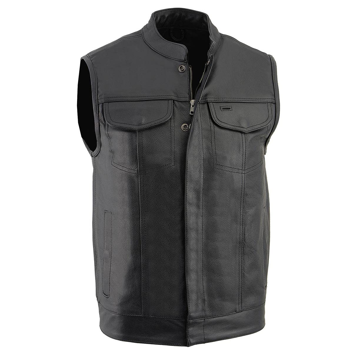 Premium Milwaukee Leather Men's Motorcycle Vest - Club Style Biker Jacket for Riders | Genuine Leather | Size Medium | Perfect for Cruising, Bike Rallies & Outdoor Adventures