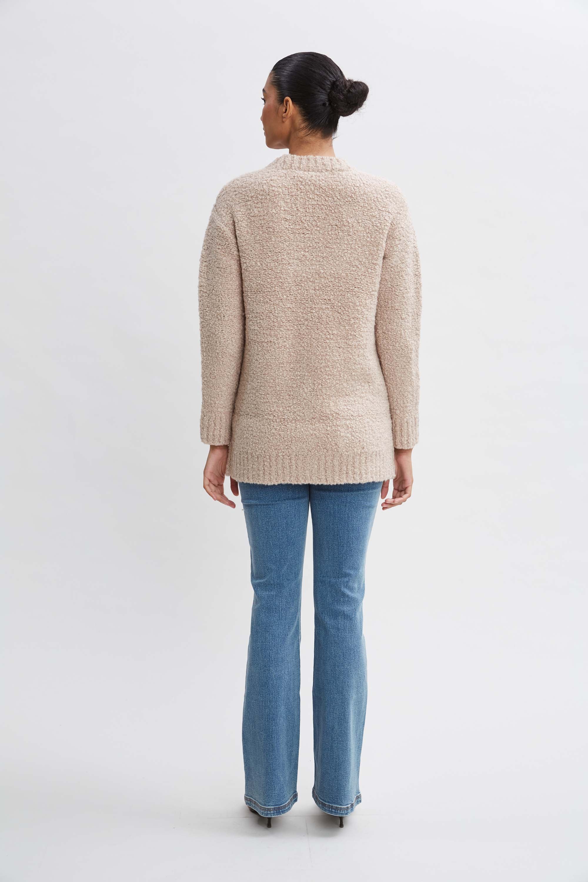Soft & Cozy Boucle Merino Wool Cardigan for Women - Warm Winter Knit Sweater | Perfect for Office, Travel & Casual Outfits