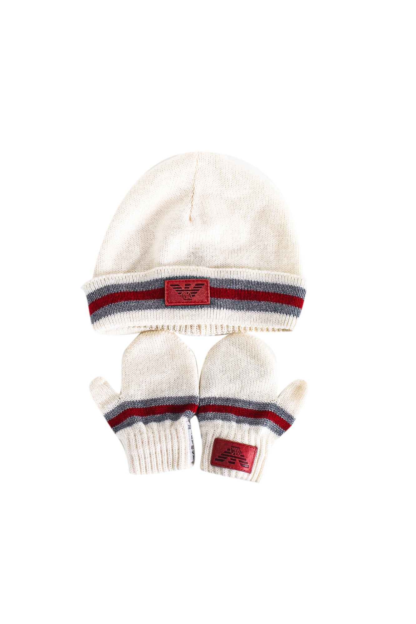 Armani Beanie & Mittens Set - One Size (36cm) - Winter Knit Hat & Gloves for Men & Women - Perfect for Skiing, Snowboarding & Cold Weather Fashion