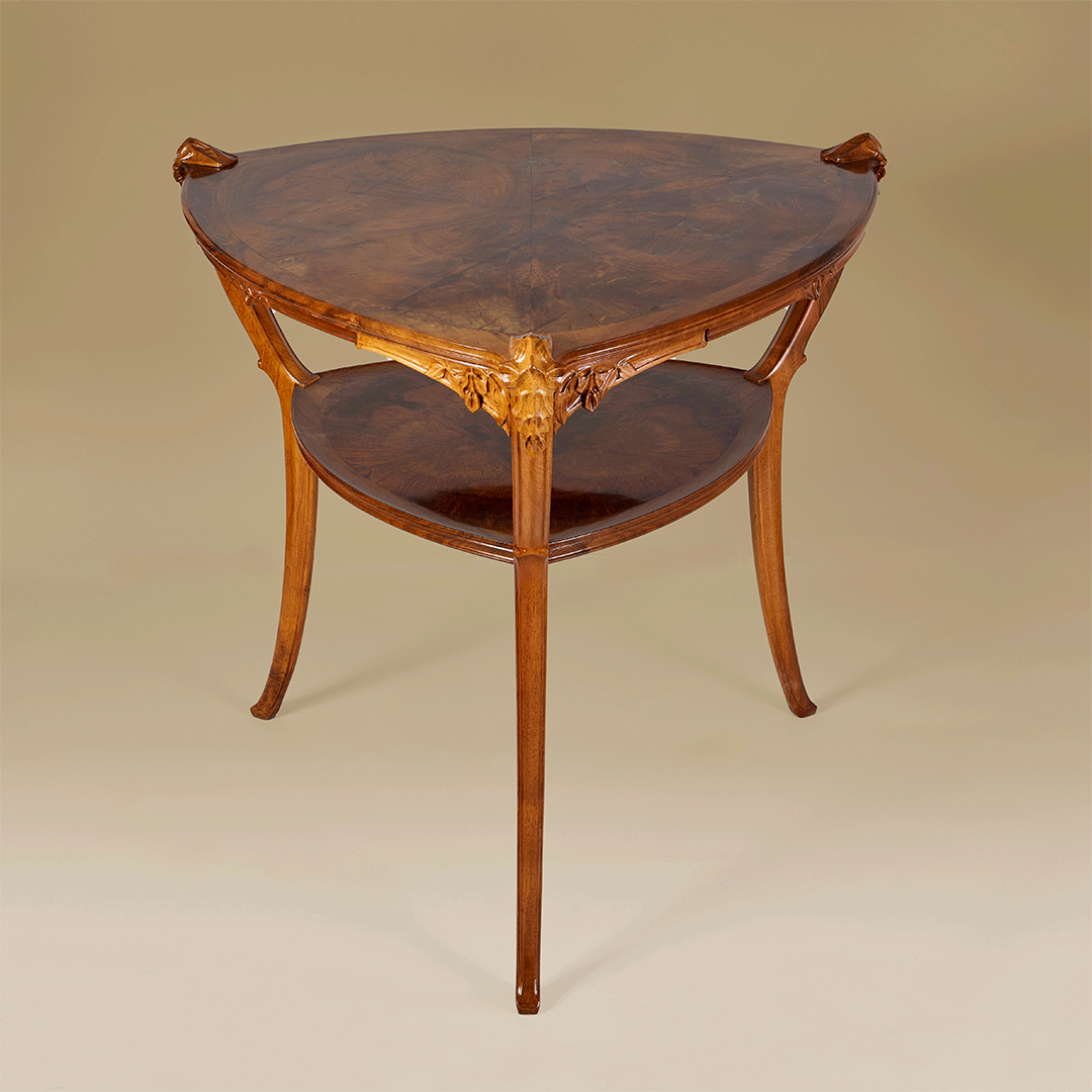 Lucien Lévy Dhurmer Expandable Two-Tier Card Table - Solomon Seal Design - Perfect for Game Nights, Dining & Small Space Living