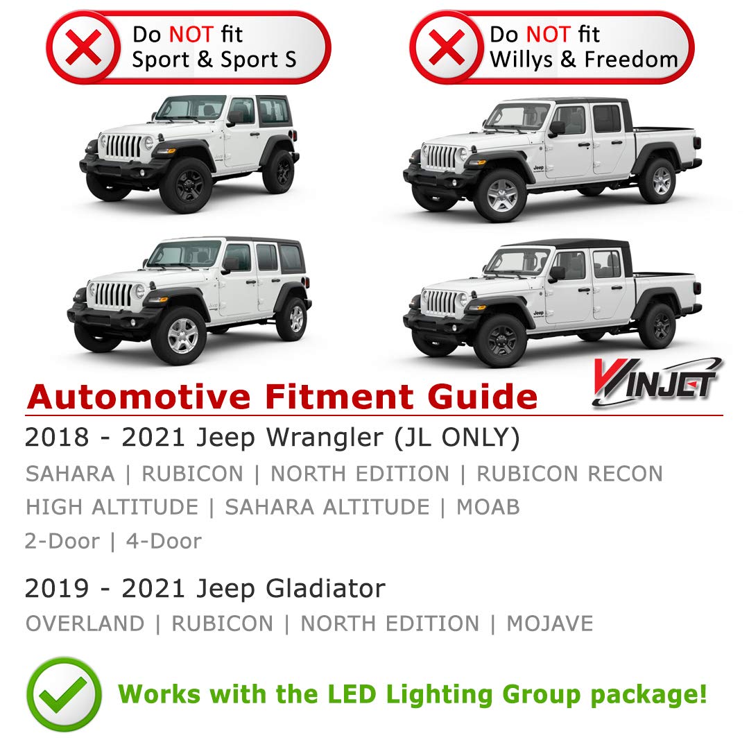 Winjet LED Fog Lights with Sequential Turn Signal - Compatible with 2018-2020 Jeep Wrangler JL & Gladiator JT | DRL Daytime Running Lights | Off-Road Adventure & Night Driving Safety