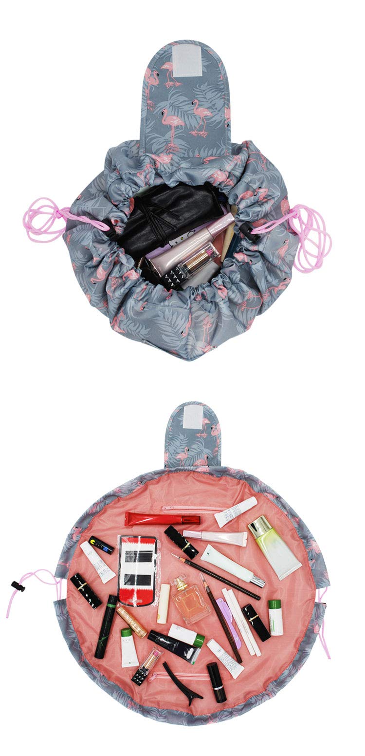Trexee Waterproof Travel Cosmetic Bag with Drawstring - Large Capacity Makeup Pouch for Women | Portable Toiletry Organizer | Perfect for Gym, Vacation & Daily Use