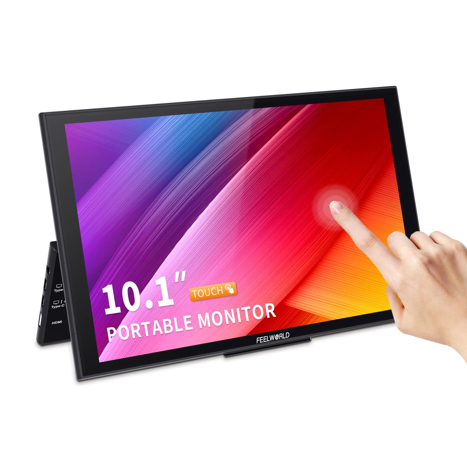 FEELWORLD DH101 10.1 Inch Portable Monitor - Full HD USB-C HDMI External Display with Dual Speakers for Laptop, PC, Mac, Phone, Raspberry Pi, PS4, PS5, Xbox & Nintendo Switch - Perfect for Work, Gaming & Entertainment On-The-Go