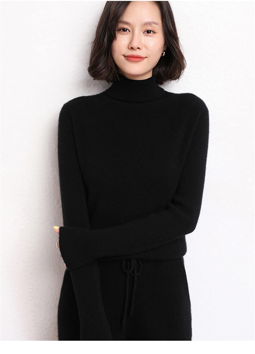 Luxury 100% Cashmere Turtleneck Sweater for Women - Soft Wool Knit Pullover, Slim Fit Winter Jumper, Korean Style | Perfect for Autumn, Winter & Holiday Outfits