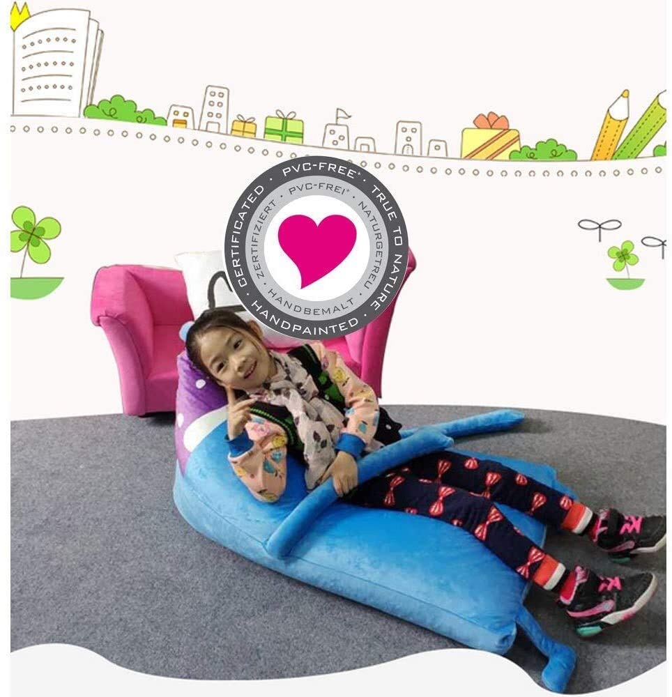 Ergonomic Kids Bean Bag Chair - Comfortable & Supportive for Children's Lounging & Relaxation - Soft & Durable Blue Bean Bag - Perfect for Playrooms, Bedrooms & Reading Nooks (One Size)