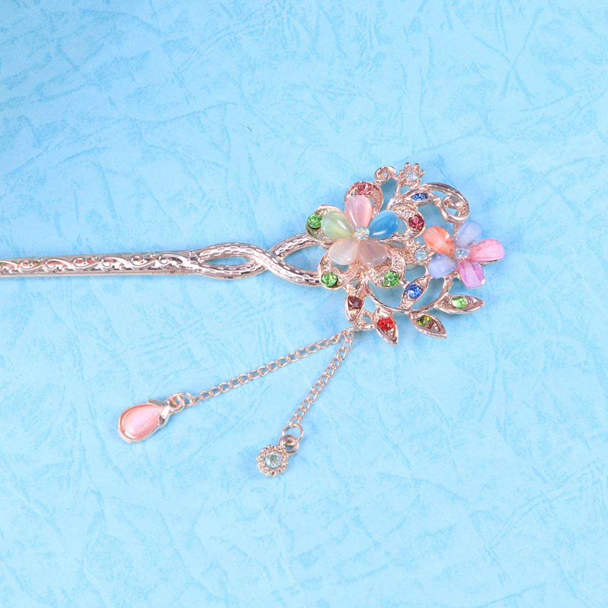 Lurrose Rhinestone Hair Stick for Women - Vintage Pearl Hairpin for Long Hair Styling, Party & Wedding