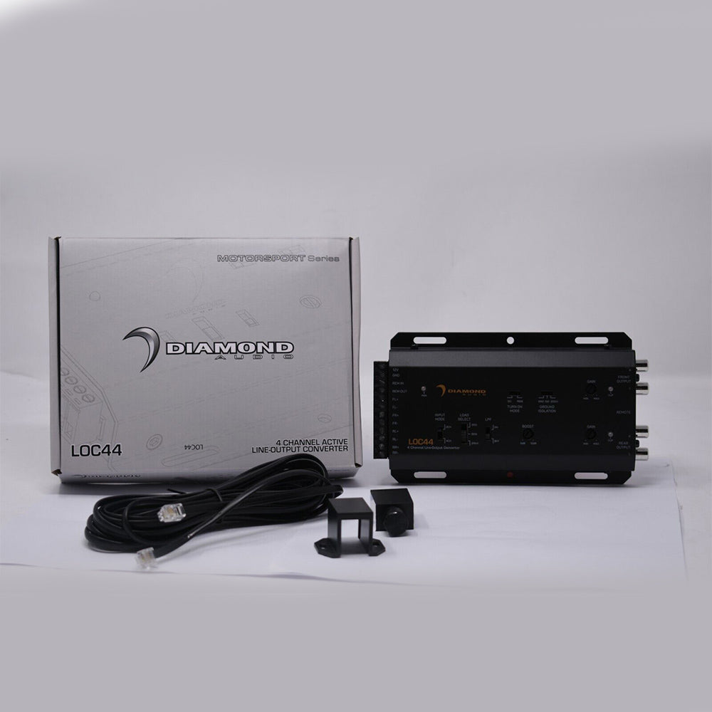 Diamond Audio LOC44 4 Channel (4 IN / 4 OUT) Line Output Converter for Car Audio System - High-Quality Sound Converter for Amplifiers and Subwoofers