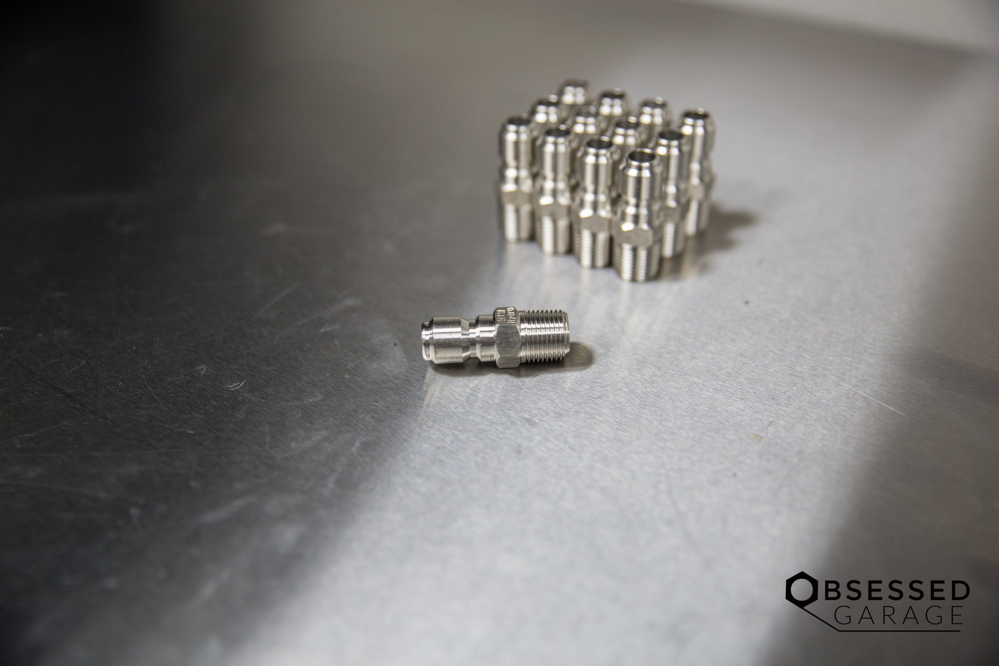 Stainless Steel 3/8 Inch Male Quick Disconnect (QD) Plug - High Pressure Hydraulic Fittings for Air, Water & Oil Applications