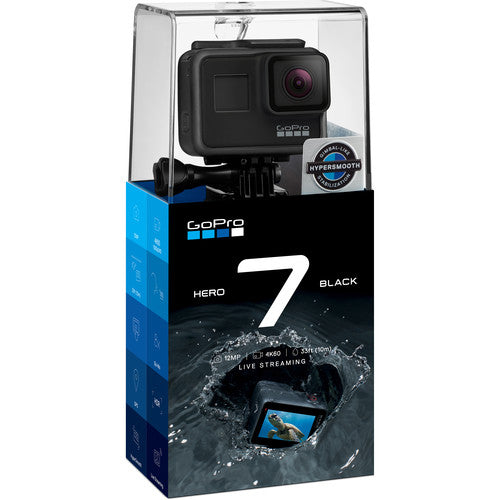 GoPro HERO7 Black 4K Waterproof Action Camera with HyperSmooth Stabilization - Perfect for Vlogging, Surfing, Skiing & Adventure Sports