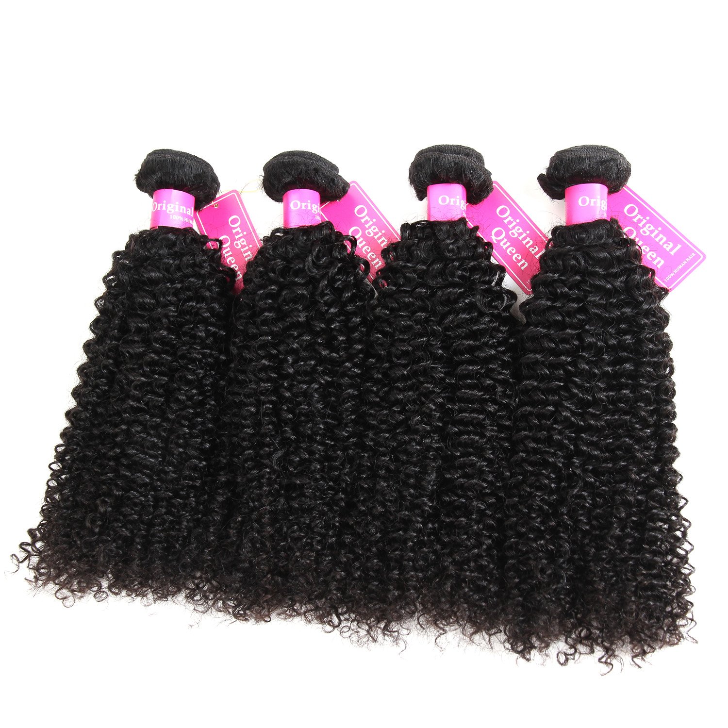 100% Brazilian Virgin Unprocessed Kinky Curly Human Hair Weave - 4 Bundles Deep Curly Hair Extensions (22