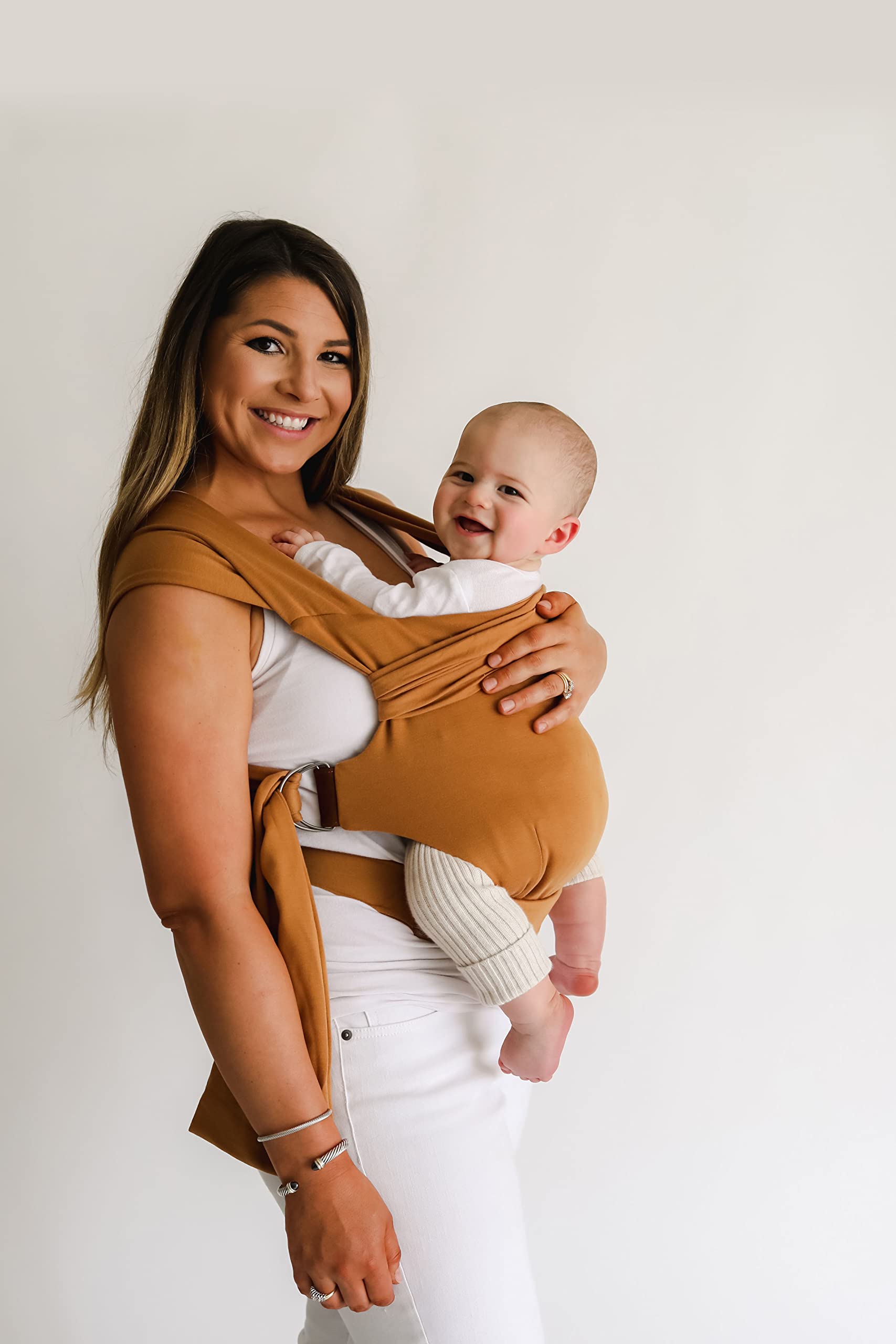 Lalabu Simple Baby Wrap - No-Tie, Comfortable & Easy-to-Use Infant Carrier for 3 Months to 2 Years (Camel) | Perfect for Hands-Free Parenting, Errands & Bonding Time