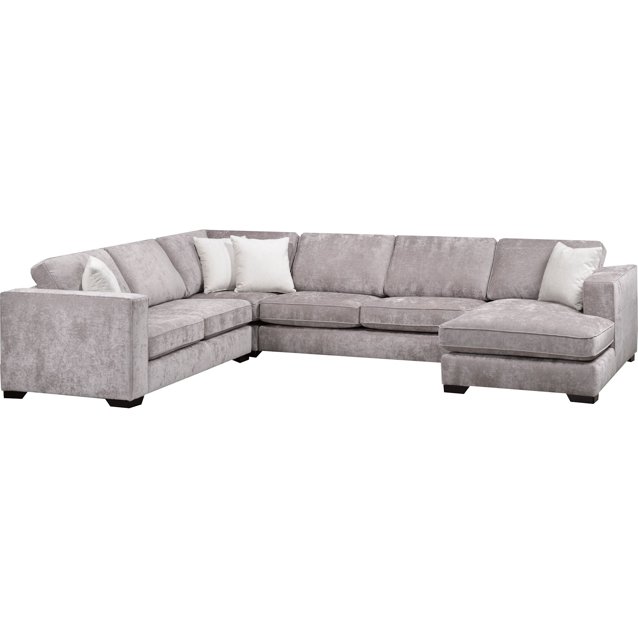 Amber 4-Piece Taupe Sectional Sofa Set - Modern L-Shaped Living Room Couch for Small Spaces & Family Gatherings
