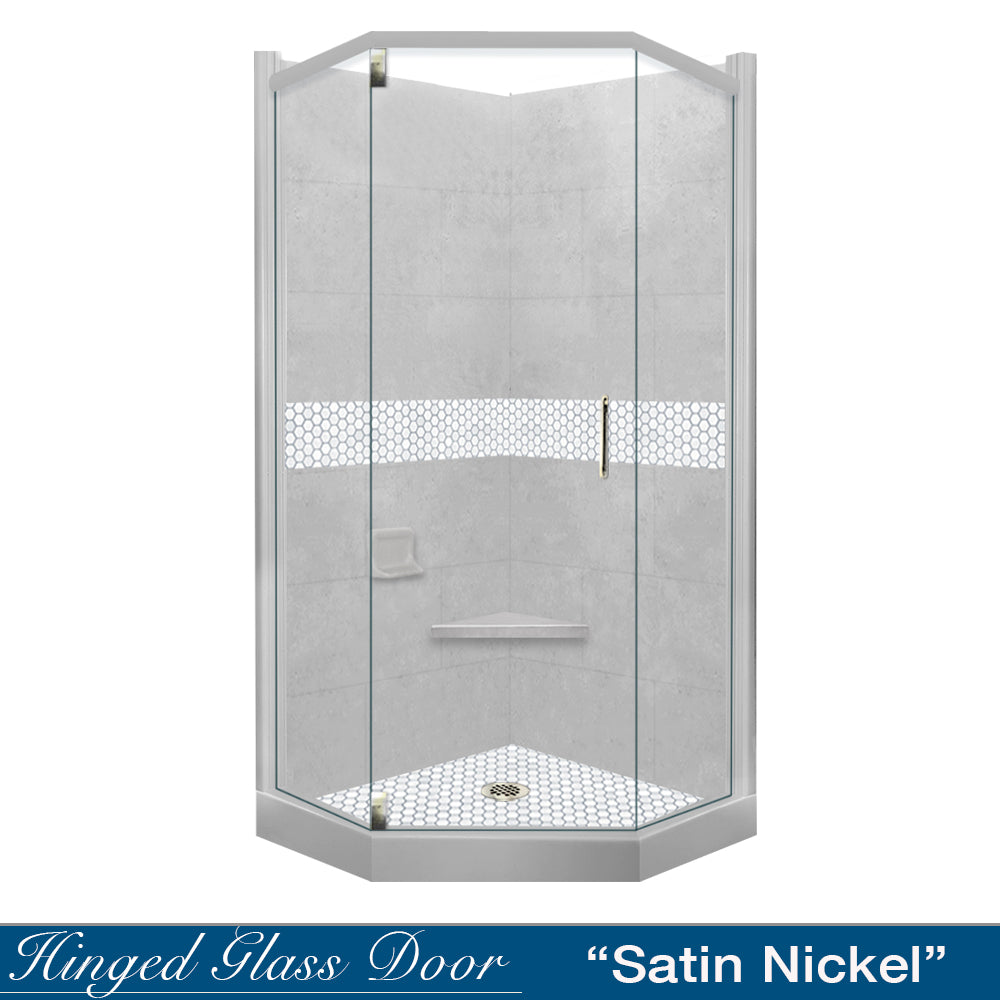 Neo Angle Portland Cement Sistine Stone & Pearl Hex Mosaic Tile - DIY Shower Remodel Kit for Bathroom Wall and Floor Decor