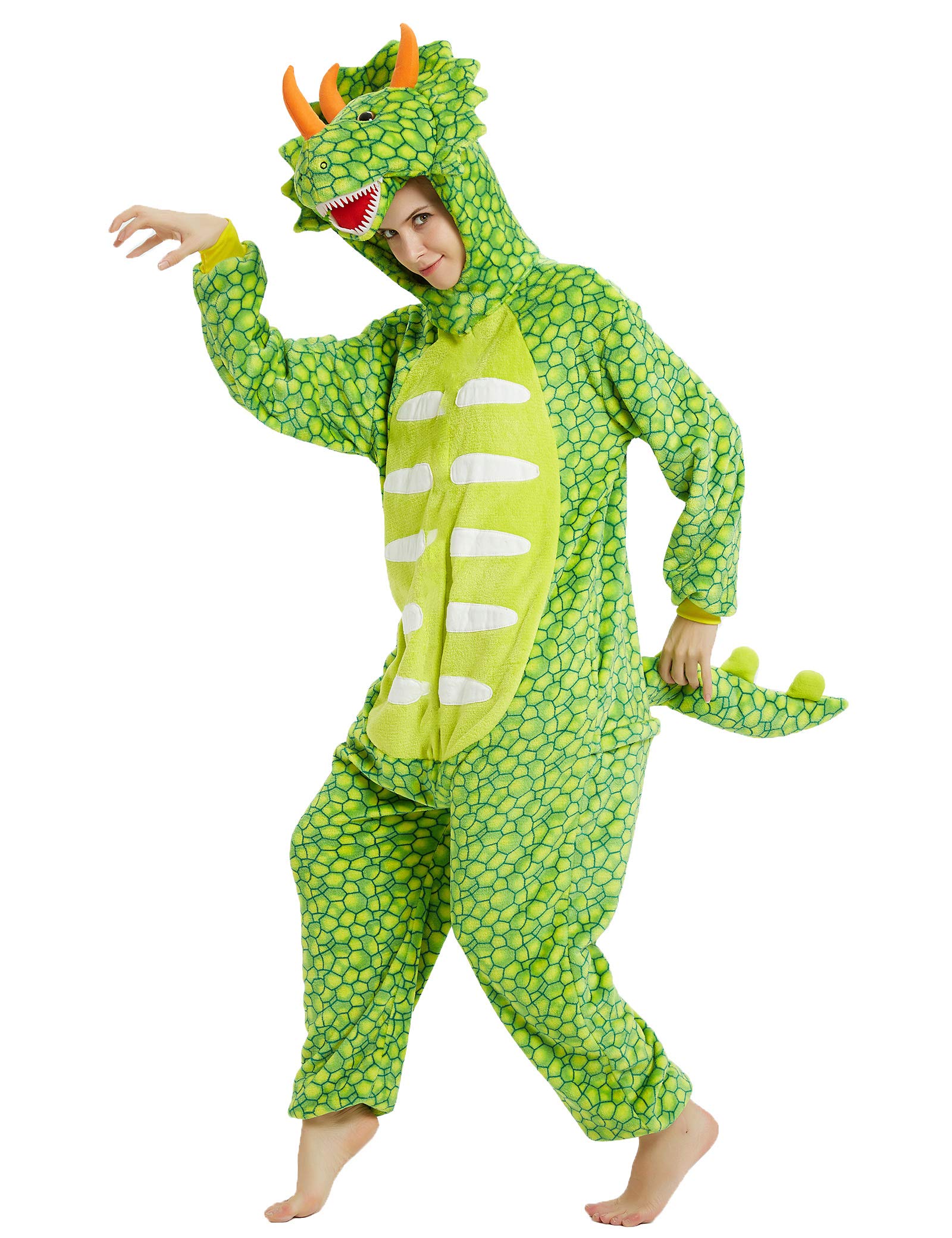 **Dinosaur Onesie for Women - Soft Adult Dinosaur Costume Pajamas for Halloween, Cosplay & Loungewear**
