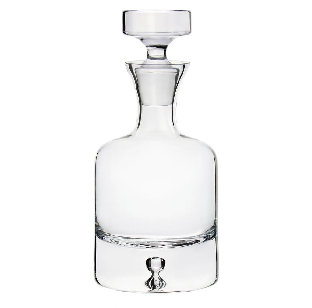 Premium Ravenscroft Crystal Whiskey Decanter Set - 34oz Hand-Blown Lead-Free European Crystal Decanter with 4 Double Old Fashioned Glasses (11oz Each) - Elegant Gift Box for Whiskey Lovers, Home Bar & Special Occasions