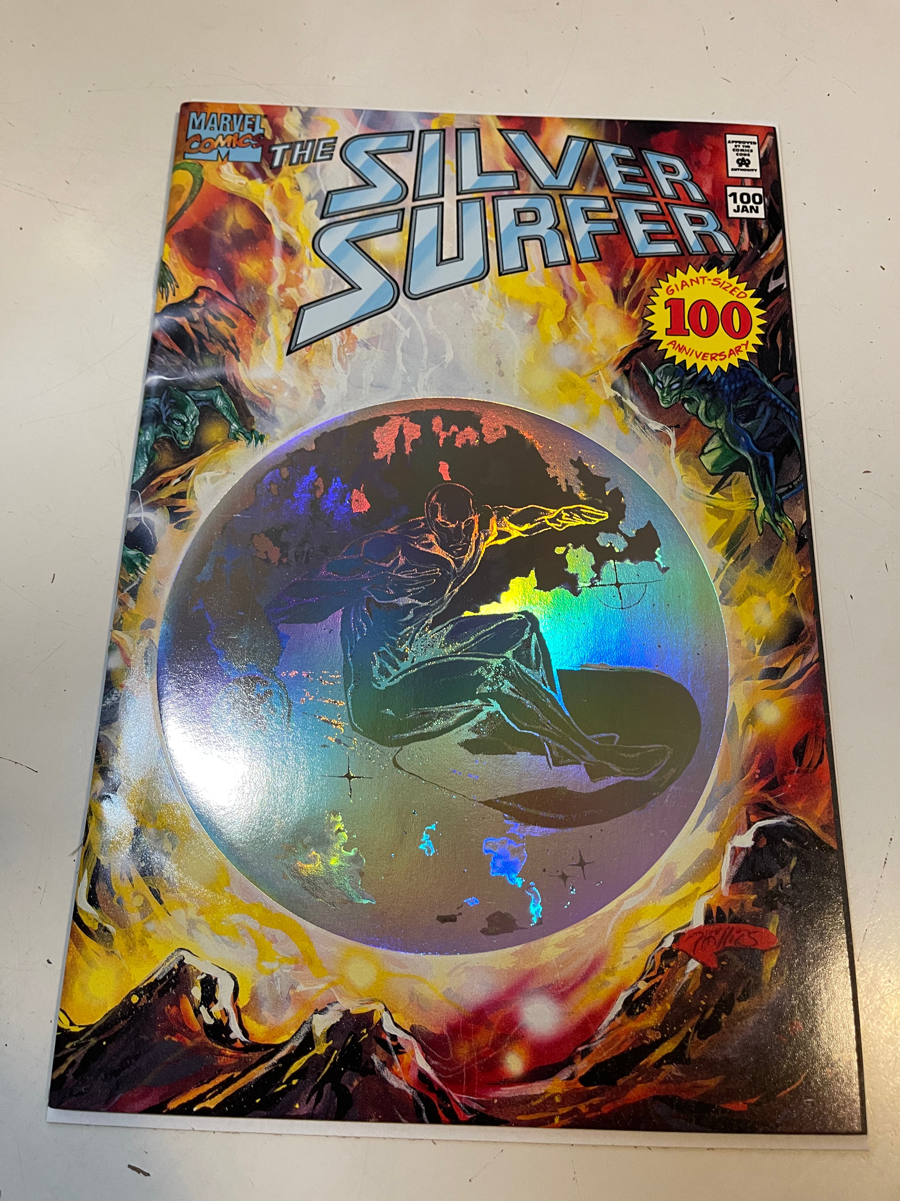 Silver Surfer #100 Hologram Cover High Grade Comic Book - Rare Collectible Edition for Marvel Fans & Comic Book Collectors - Perfect for Display, Gifting, and Investment