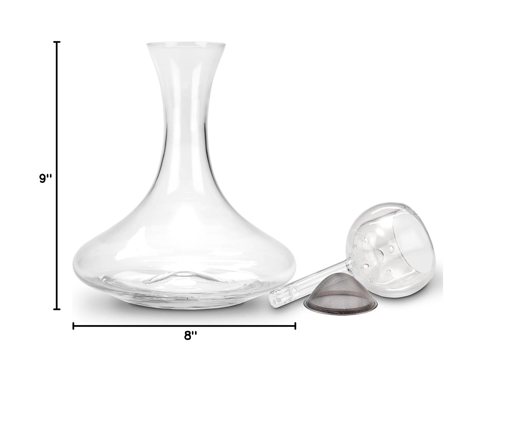 Premium Wine Decanter Set with Double Aerator - Crystal Glass Carafe for Red Wine Aeration & Decanting | Perfect for Wine Tasting, Dinner Parties & Home Bars