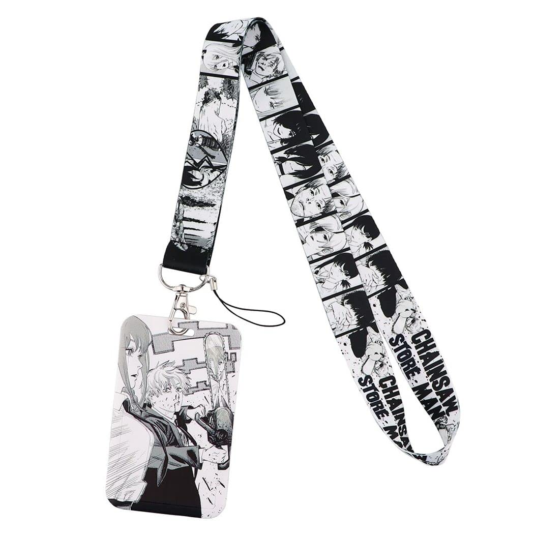 Anime Chainsaw Man Lanyard Card Holder - 17.7 Inch Neck Strap for Student ID, Badge, Subway Card & Phone - Perfect for School, Work & Commuting