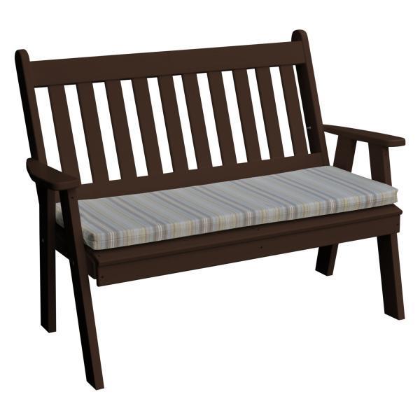 A&L Furniture Poly Traditional English Garden Bench - Outdoor Patio, Garden, and Park Seating for Relaxation