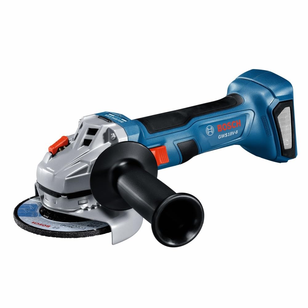 BOSCH GWS18V-8N 18V Cordless Brushless 4-1/2 Inch Angle Grinder with Slide Switch - Bare Tool for Metal Cutting, Grinding, and Polishing | Ideal for Construction, Welding, and DIY Projects