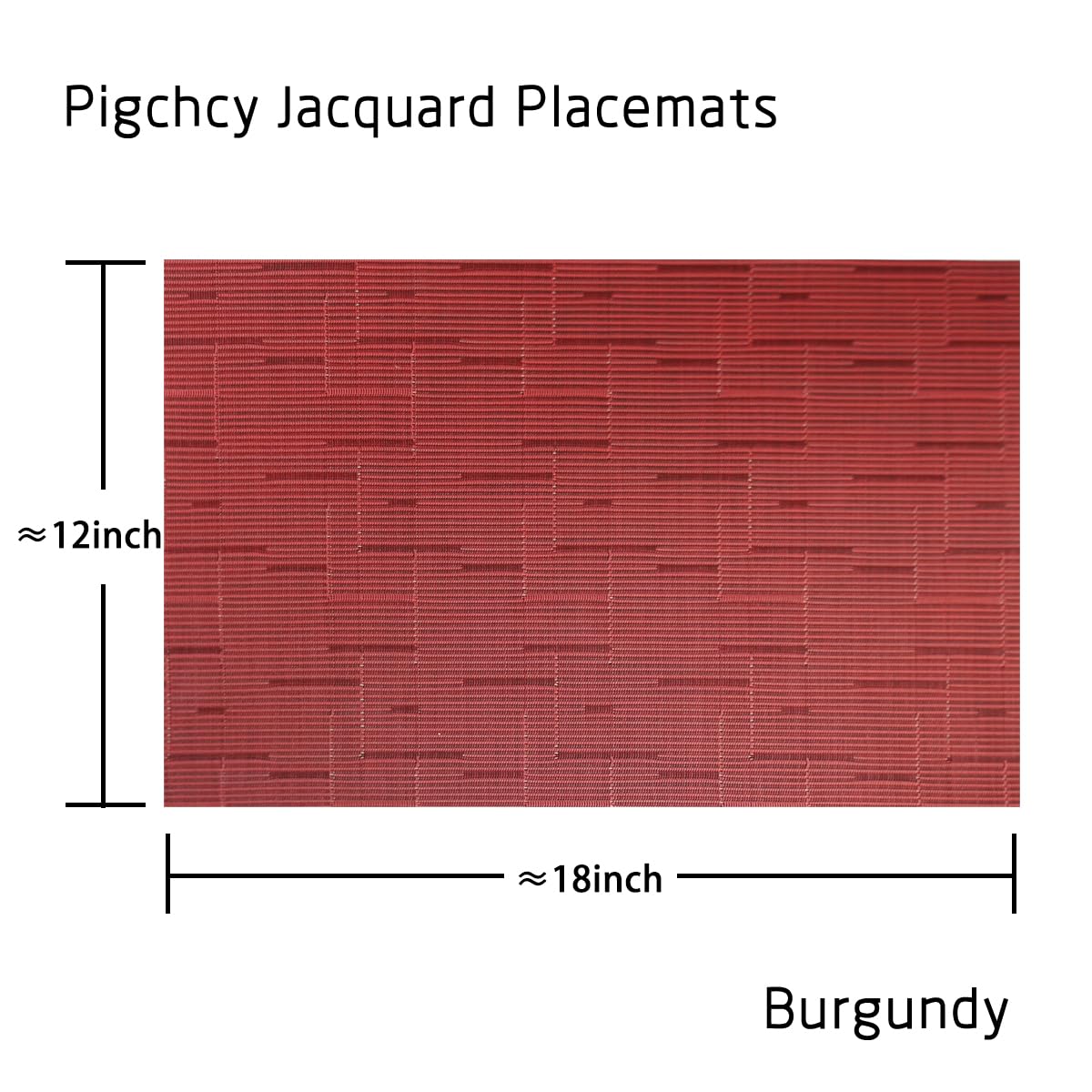 PIGCHCY Washable & Durable Vinyl Placemats Set of 6 - 18x12 Inch Heat-Resistant Table Mats for Dining Room, Kitchen, Office (Burgundy Red) - Perfect for Everyday Meals, Dinner Parties & Home Decor