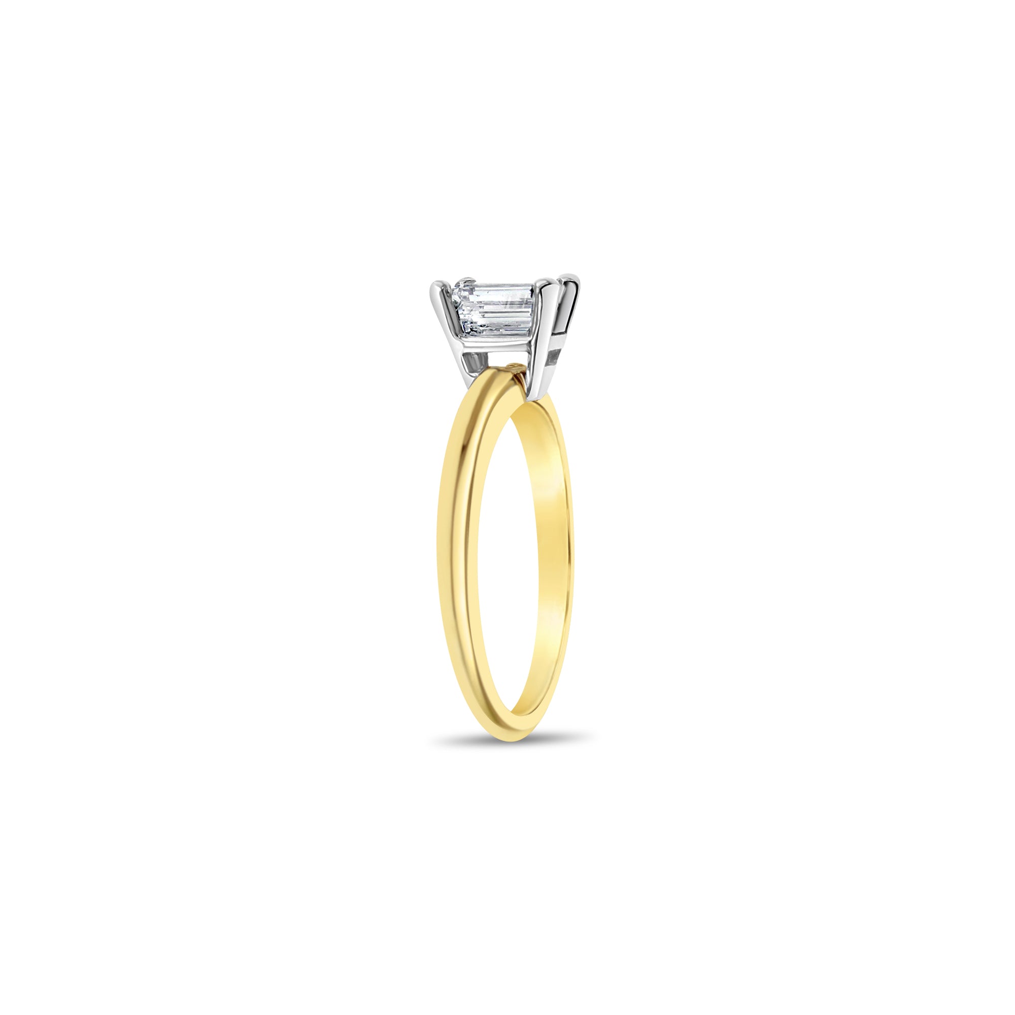 Emerald Cut Diamond Solitaire Engagement Ring - 14K White Gold Wedding Band for Women | Perfect Proposal Gift, Anniversary Jewelry & Bridal Accessories