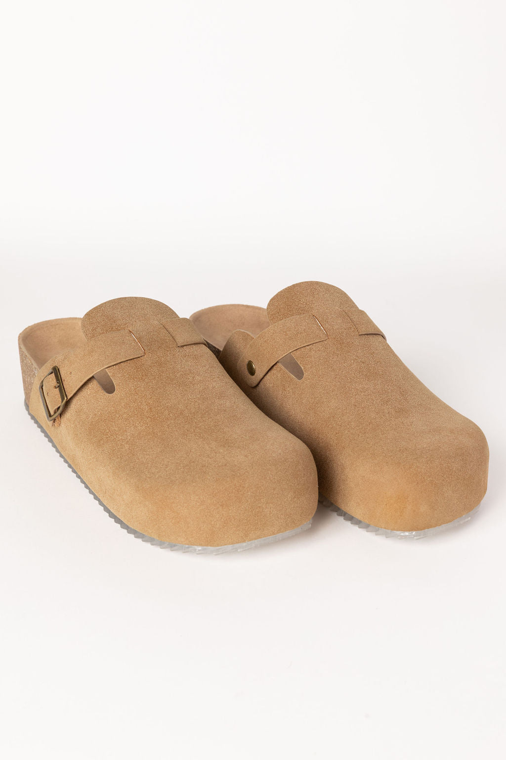 Elyse Suede Taupe Clogs for Women - Comfortable Slip-On Shoes with Cushioned Footbed - Perfect for Casual Wear, Nursing, and Indoor/Outdoor Use