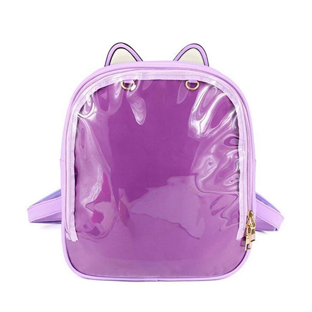 Cute Cat Ear Backpack - Stylish Rucksack with Pins Display for Women & Teens | Perfect for School, Travel, Beach Day and Summer Outfits