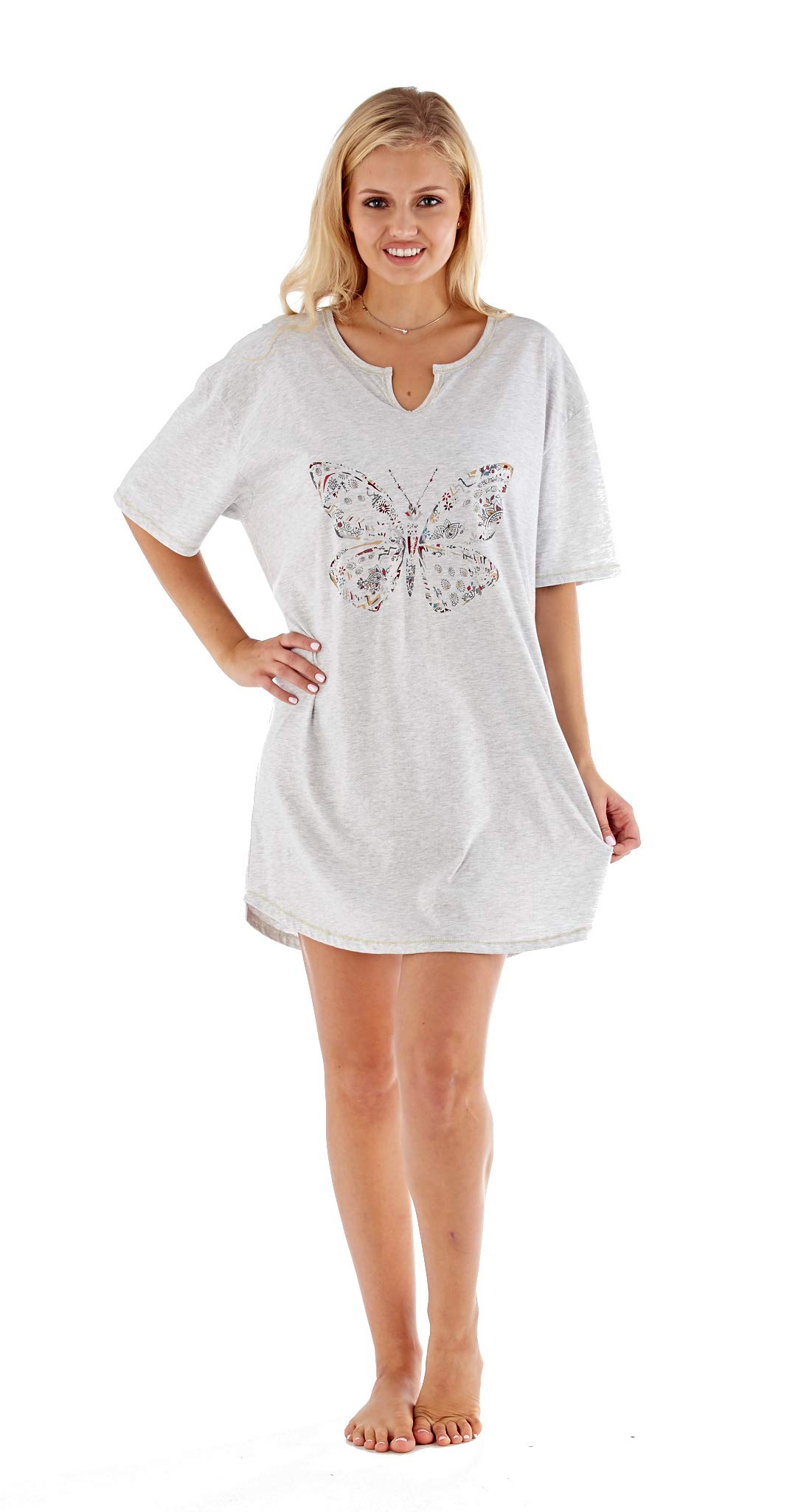 Butterfly Print Cotton Sleepwear Nightdress for Women - Soft & Comfortable Sleep Shirt for Lounge, Bedtime & Relaxing at Home