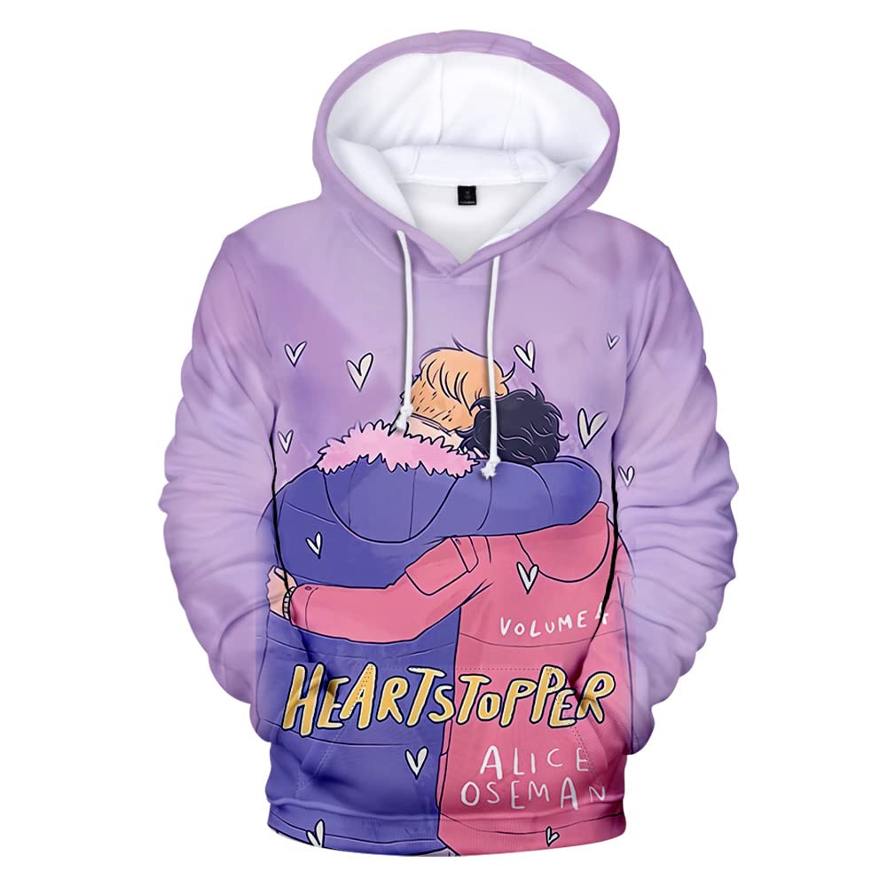 MARLLEGEBEE Heartstopper Manga Hoodie for Kids - 3D Printed Long Sleeve Sweatshirt for Boys & Girls | Anime Cartoon Character Pullover for School, Cosplay & Casual Wear