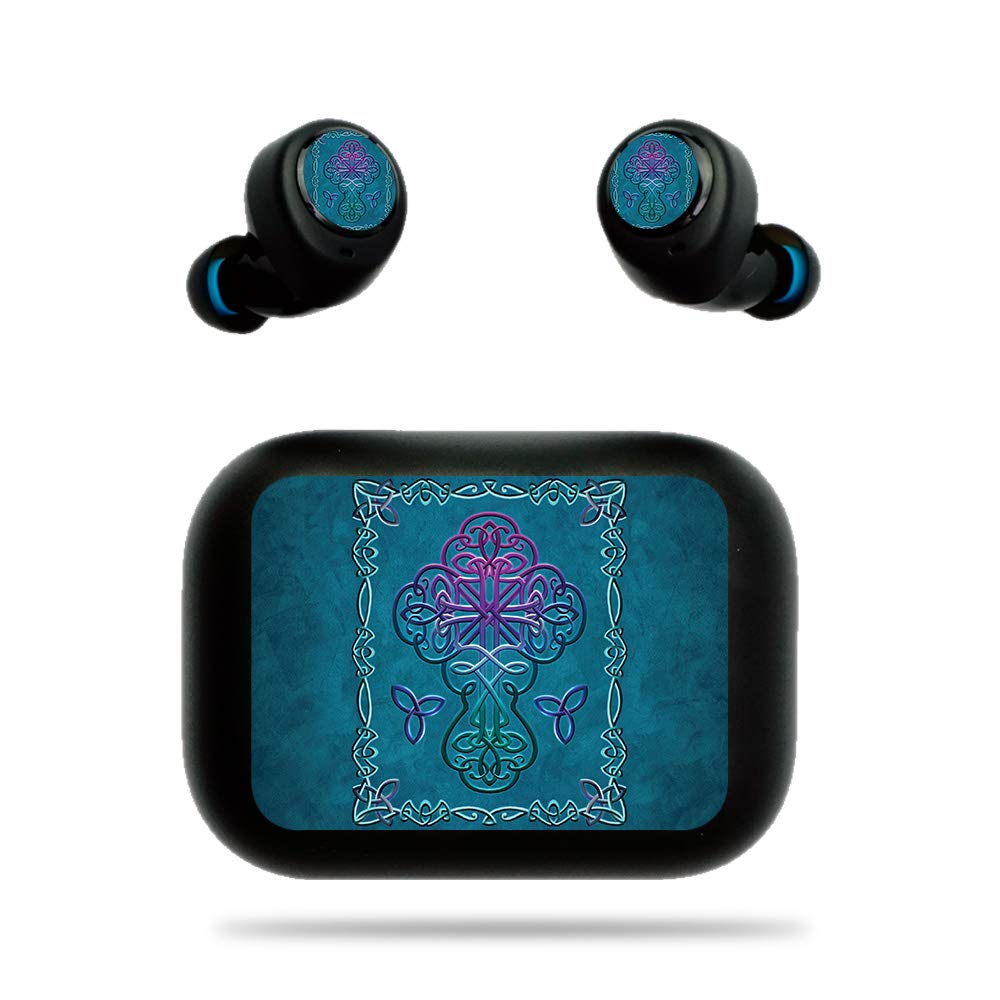 MightySkins Vinyl Decal Wrap Cover for Amazon Echo Buds - Celtic Cross Design | Protective & Durable Skin | Easy to Apply & Remove | Made in USA | Perfect for Gym, Travel & Daily Use