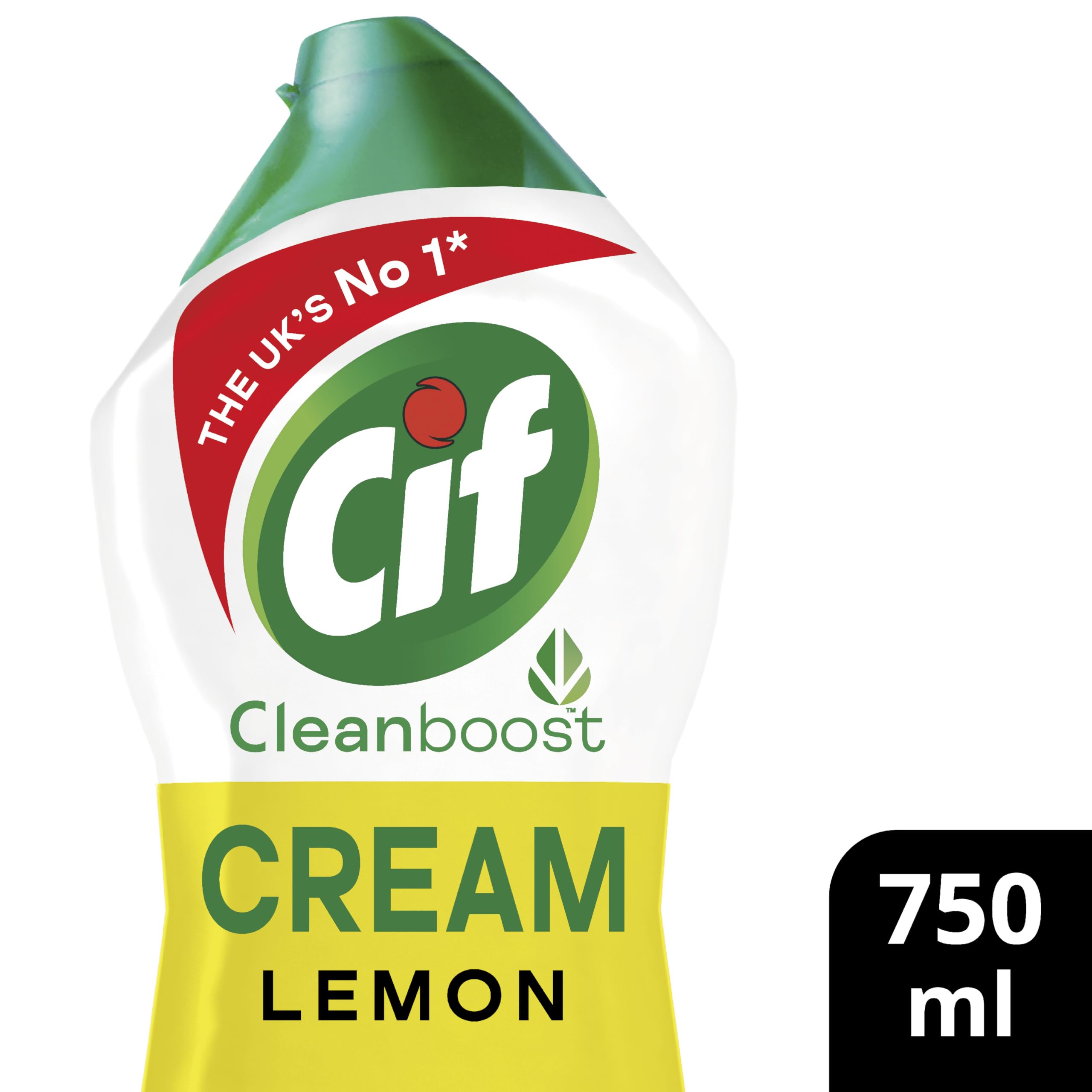 Cif Lemon Cream Cleaner 750ml - 100% Natural Multipurpose Surface Cleaner for Kitchen, Bathroom & Floors | Removes Tough Stains & Dirt | Eco-Friendly Household Cleaning Solution