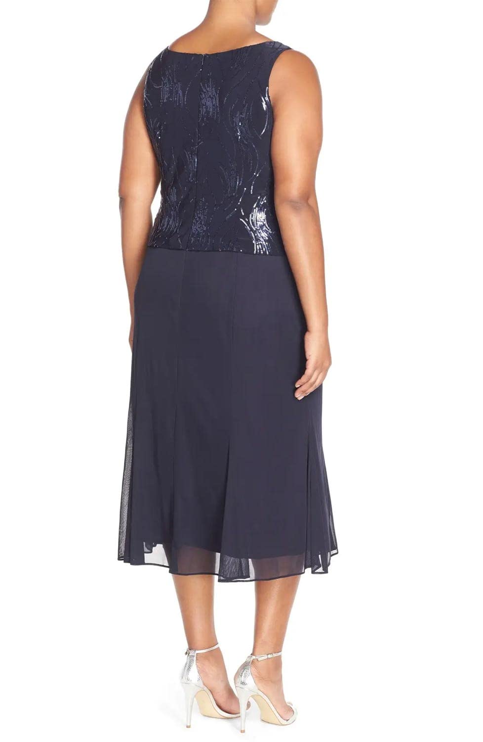 Alex Evenings Women's Plus Size Tea-Length Mother of The Bride Jacket Dress for Weddings, Formal Events & Special Occasions - Elegant Wedding Guest Outfit for Receptions, Ceremonies & Evening Parties
