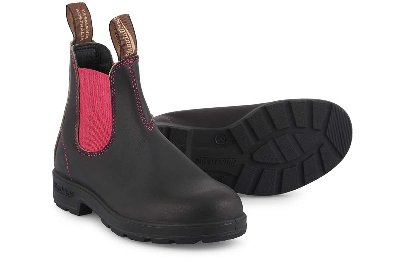 Blundstone 1329 Original Chelsea Boots - Brown Leather with Pink Elastic Side Gussets | Comfortable & Durable for Outdoor, Work & Casual Wear