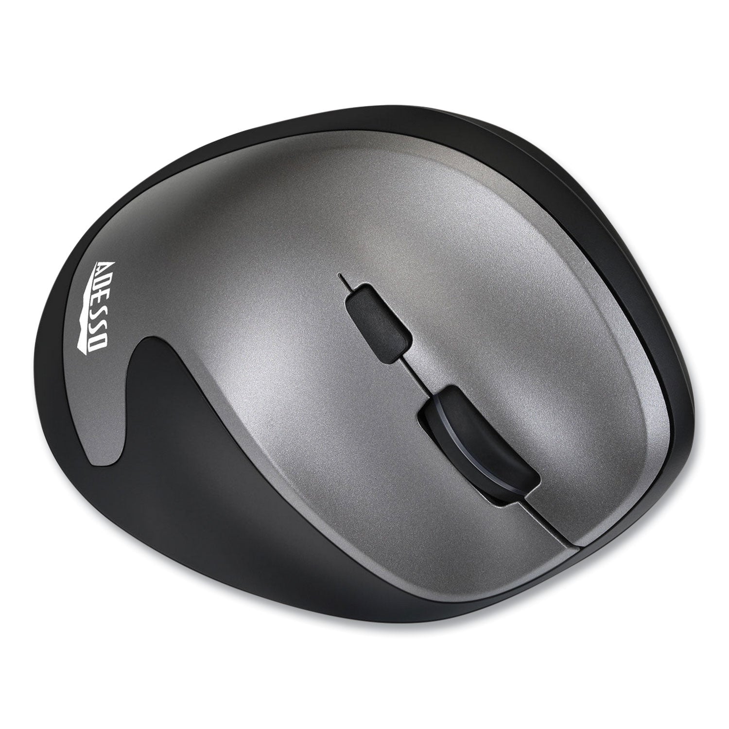 Adesso Imouse A20 Antimicrobial Vertical Wireless Mouse - Ergonomic Right-Handed Design, 2.4GHz with 33ft Range, Black/Granite - Perfect for Office Work, Gaming & Computer Use