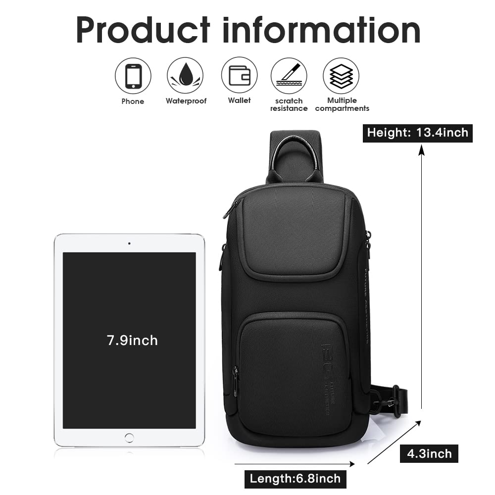 BANGE Sling Bag for Men & Women - Lightweight Crossbody Shoulder Backpack for Travel, Hiking & Daily Use | Water-Resistant & Adjustable Strap