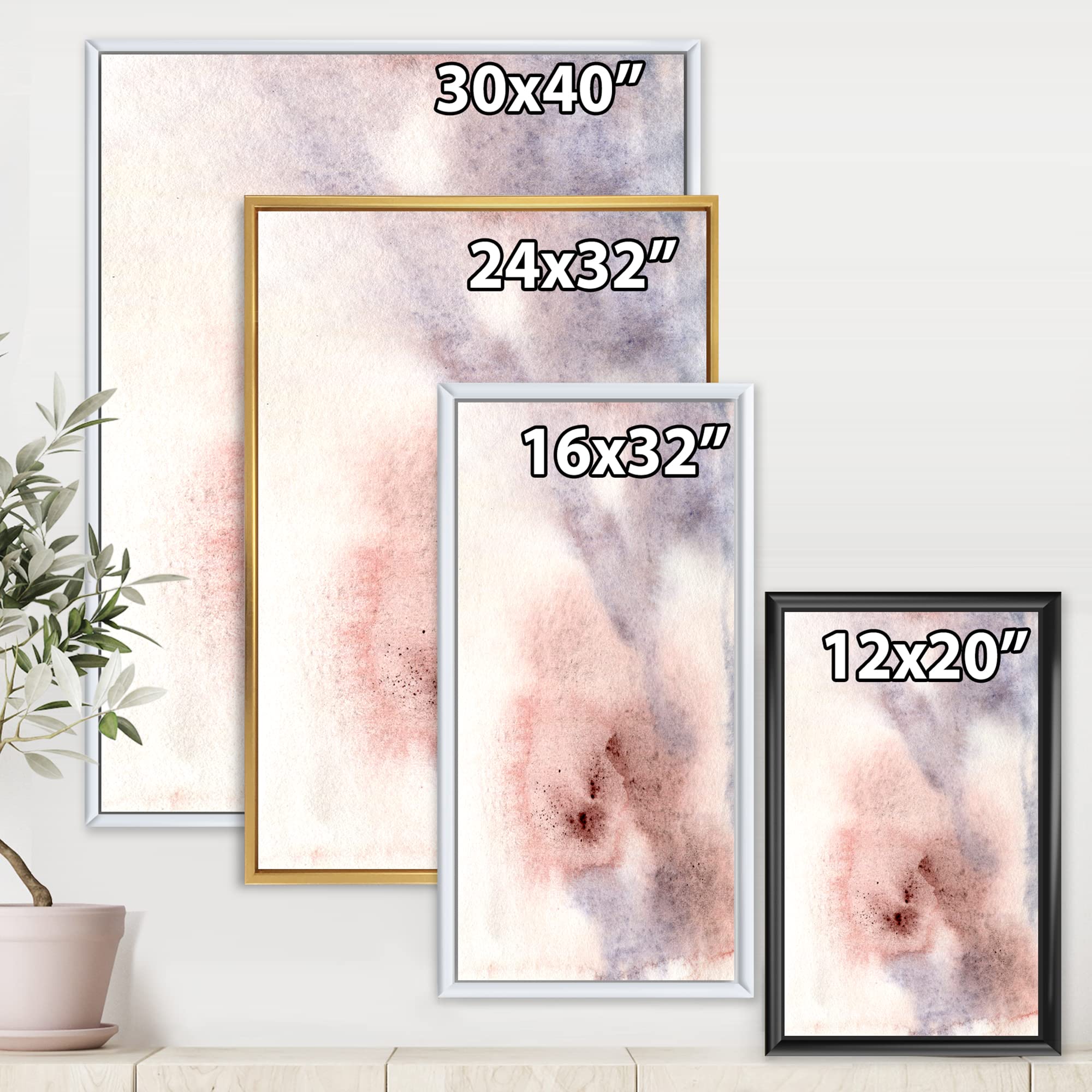 Pastel Abstract Canvas Wall Art with Blue, Pink, Beige & Red Spots - Modern Framed Print for Living Room, Bedroom & Office Decor