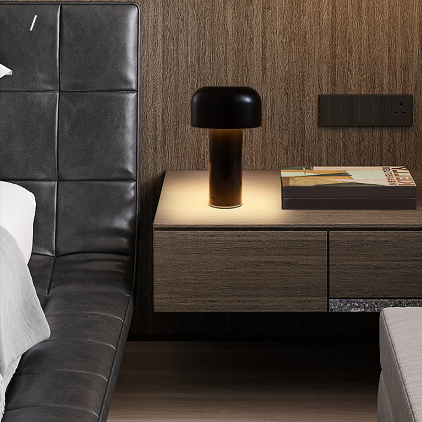USB Rechargeable Touch Control LED Desk Lamp - Stepless Dimming Mushroom Night Light for Bedroom, Office, Study Room | Perfect Gift for Home Decor, Bar Lighting & Workspace Ambiance