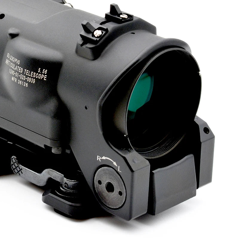 Tactical Rifle Scope DR 1-4x Fixed Dual Field of View with Red Illuminated Reticle - Full Markings for Airsoft, Hunting & Outdoor Shooting | Perfect for Low Light Conditions & Tactical Operations