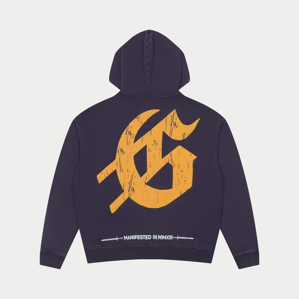 GODSPEED Chrome Liberty Zip Hoodie for Men - Navy Blue Full Zip Up Hooded Sweatshirt | Casual Streetwear for Outdoor Activities & Gym