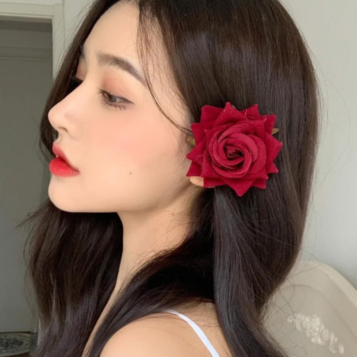 POPETPOP 3-Piece Floral Hair Clip Set for Women - Rose Flower Hairpins & Hair Accessories (3 Styles x 3pcs) - Perfect for Weddings, Parties & Everyday Fashion
