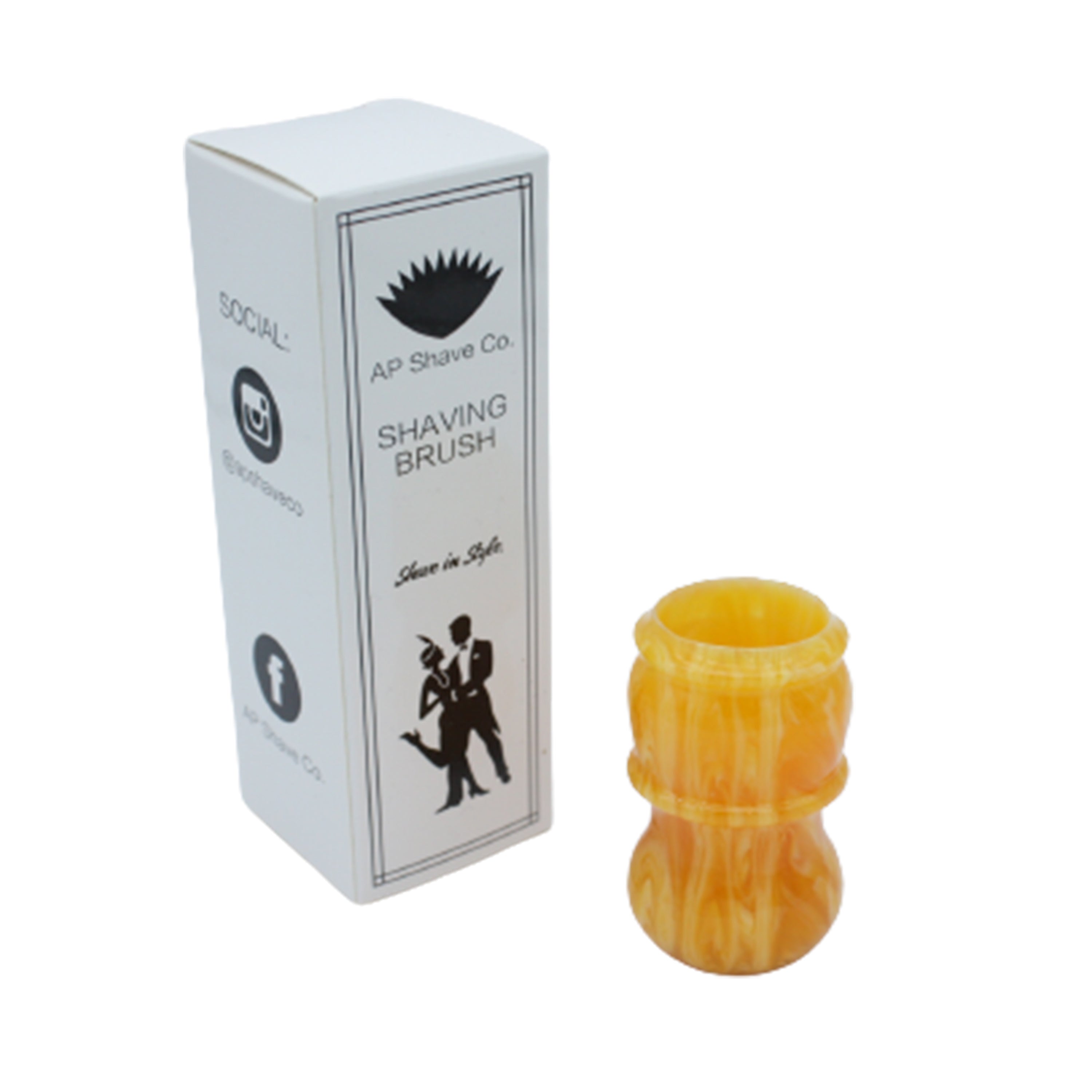 Premium Handcrafted Amber Shaving Brush Handle - Fits 24mm & 26mm Knots - Perfect for Wet Shaving & Grooming Gifts for Men