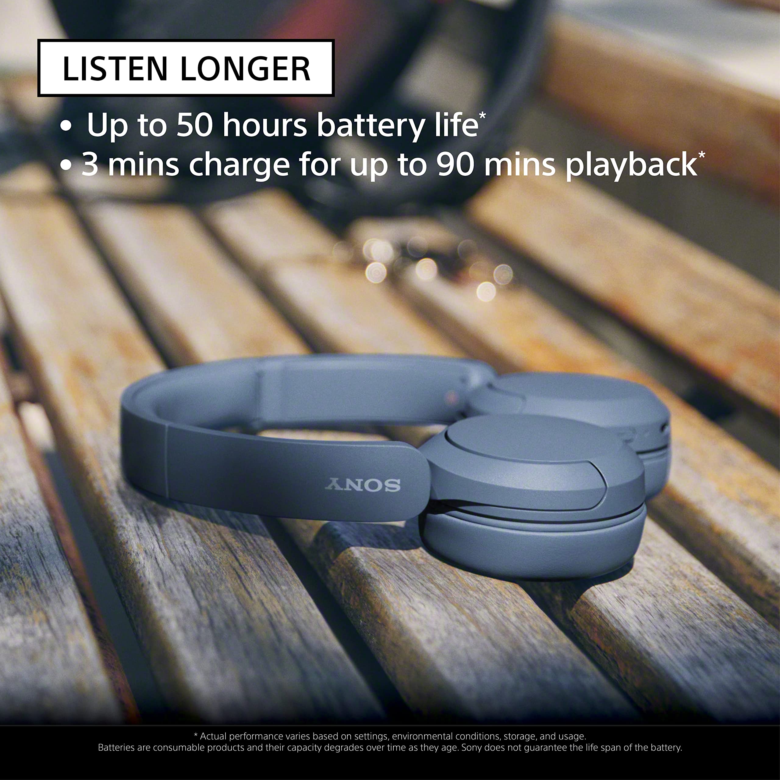 Sony WH-CH520 Wireless Bluetooth On-Ear Headphones with Built-in Mic - Black (Renewed) | Noise Cancelling for Commuting, Work & Gaming