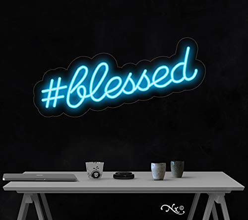 #Blessed LED Neon Sign - Custom Made in USA for Home Decor, Bedroom, Bar & Wedding
